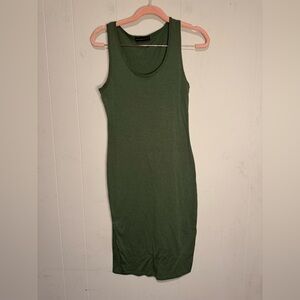 Absolutely Olive Green Sleeveless Midi Tank Dress